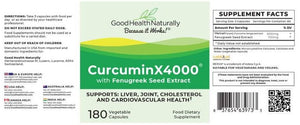 curcuminx4000 with fenugreek seed extract 180s