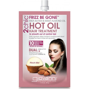 2chic frizz be gone hot oil hair treatment shea butter sweet almond oil 40g