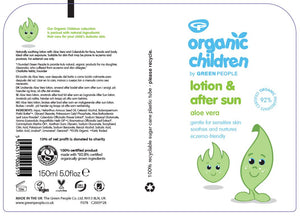 organic children lotion aftersun aloe vera 150ml