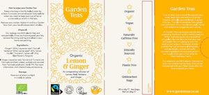 organic fairtrade lemon ginger 20 teabags