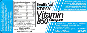 vegan vitamin b50 complex 30s