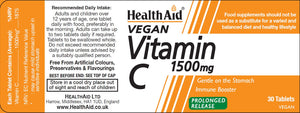 vegan vitamin c 1500mg prolonged release 30s