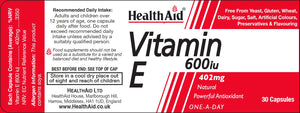 vitamin e 600iu 30s