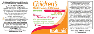 childrens multivitamins minerals tutti fruity flavour 30s