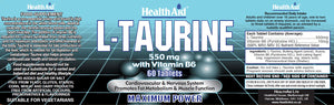 l taurine 550mg with vitamin b6 60s