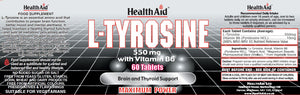l tyrosine vitamin b6 550mg 60s