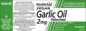 vegan garlic oil 2mg odourless 60s