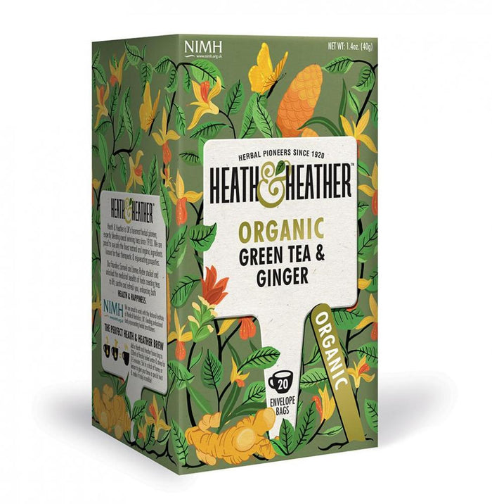 Heath and Heather Organic Green Tea & Ginger 20's