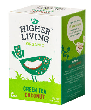 Higher Living Organic  Green Tea & Coconut 20 Teabags