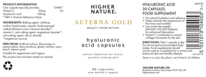 Higher Nature Aeterna Gold Hyaluronic Acid Capsules 30's