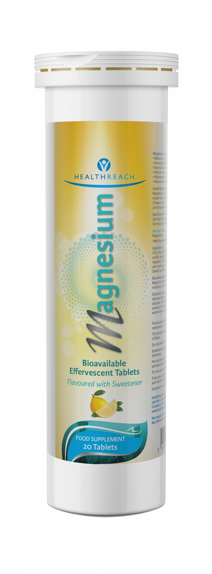 Health Reach Magnesium Bioavailable Effervescent Tablets 20's