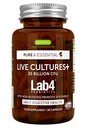 pure essential live cultures lab4 probiotics 30s