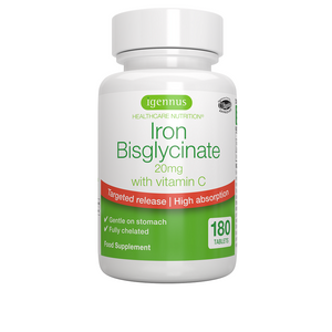 iron bisglycinate 20mg with vitamin c 180s