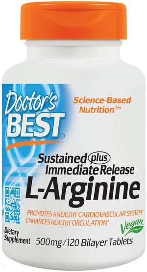 l arginine sustained immediate release 500mg 120 tablets