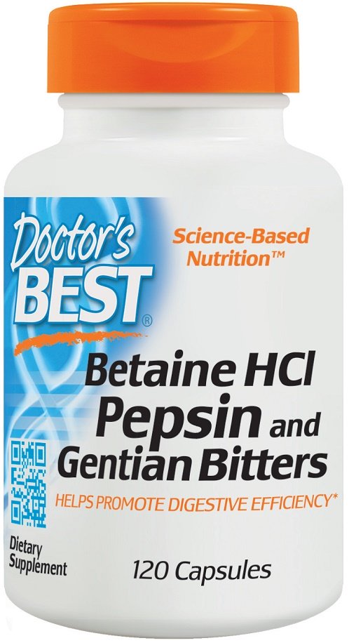 Betaine HCl Pepsin & Gentian Bitters - 120 caps