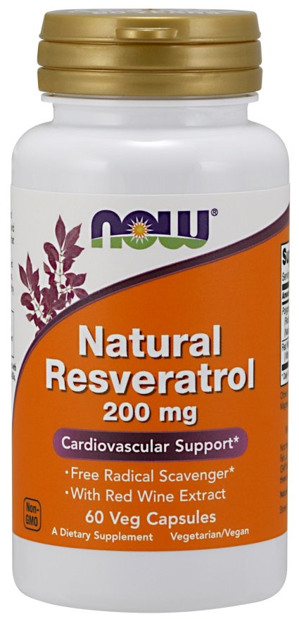 Natural Resveratrol with Red Wine Extract, 200mg - 60 vcaps
