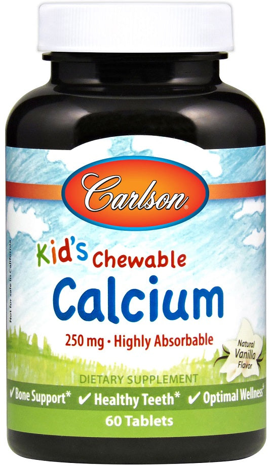 Kid's Chewable Calcium, 250mg Natural Vanilla - 60 tablets