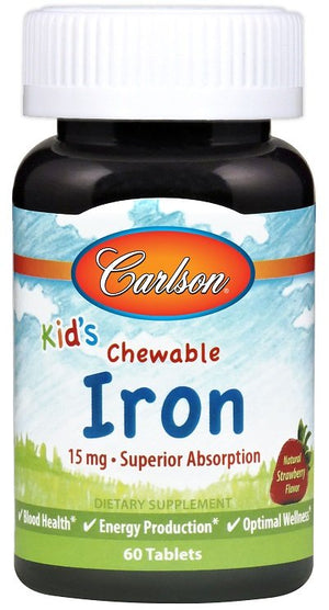 kids chewable iron 15mg strawberry 60 tablets
