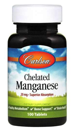 chelated manganese 20mg 100 tablets