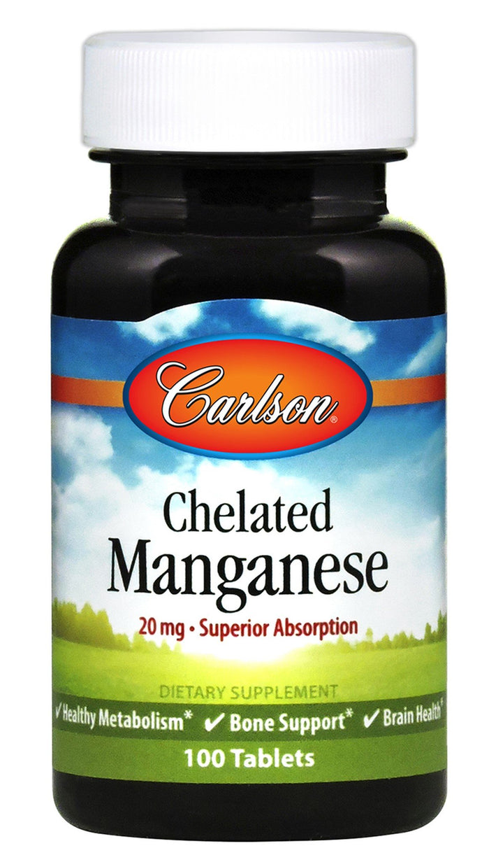 Chelated Manganese, 20mg - 100 tablets