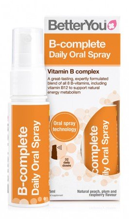 B-complete Daily Oral Spray, Natural Peach, Plum & Raspberry - 25 ml.