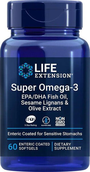 super omega 3 epa dha with sesame lignans olive extract 60 enteric coated softgels