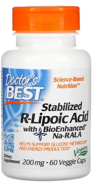 Stabilized R-Lipoic Acid with Na-RALA, 200mg - 60 vcaps