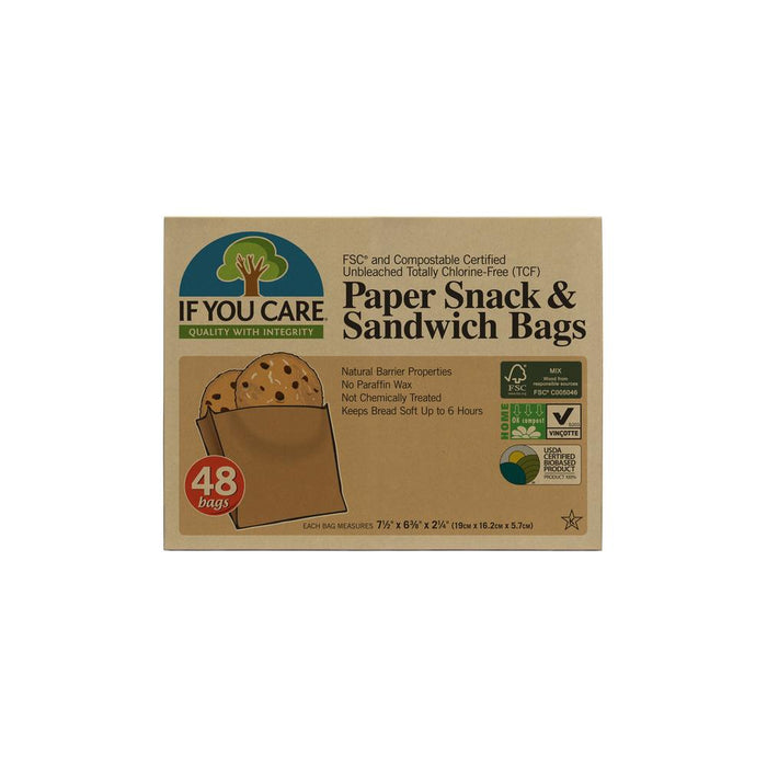 If You Care  Paper Snack & Sandwich Bags 48 Bags