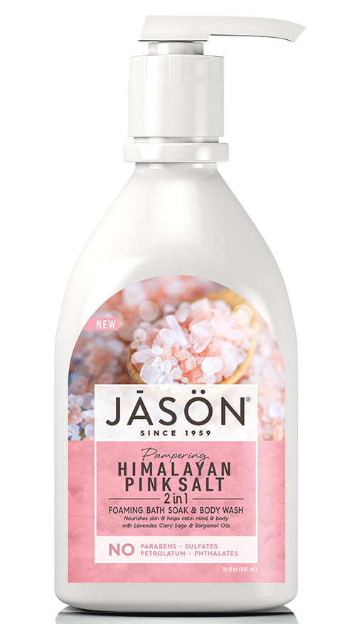 Jason Pampering Himalayan Pink Salt Body Wash + Foaming Bath Soak 887ml