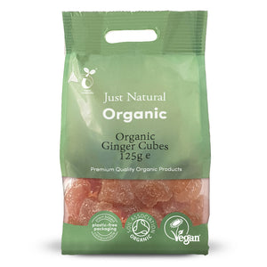 Just Natural  Organic Ginger Cubes 125g
