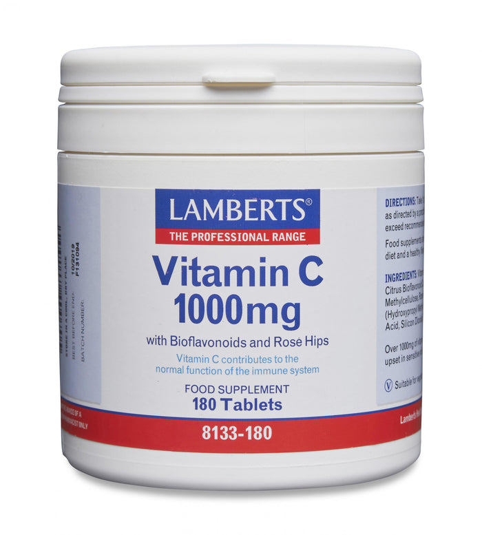 Lamberts Vitamin C 1000mg (with Bioflavonoids and Rose Hips) 180's