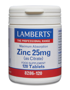 zinc 25mg as citrate 120s