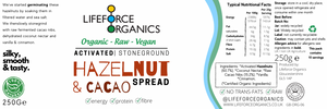 Lifeforce Organics Activated Hazelnut & Cacao Spread (Organic) 250g