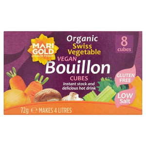 Marigold Health Foods Organic Vegan Bouillon Cubes (Low Salt) 72g