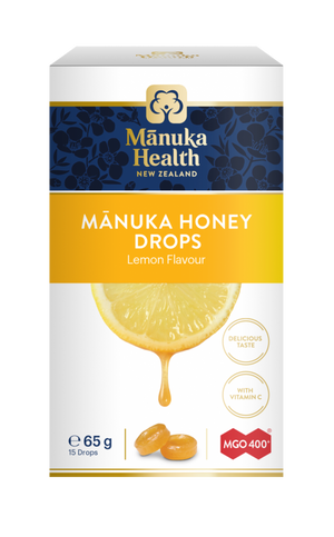 mgo 400 manuka honey drops with lemon 65g 15s