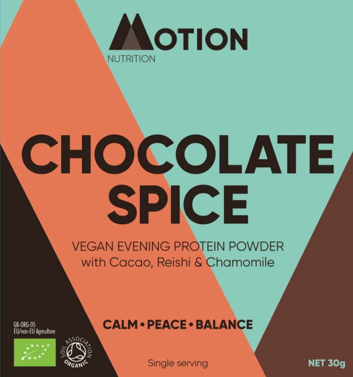 Motion Nutrition Chocolate Spice Vegan Evening Protein Powder 30g