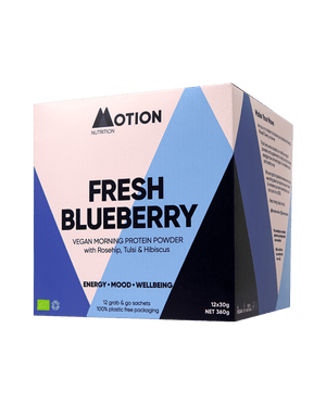 Motion Nutrition Vegan Morning Protein Powder Fresh Blueberry Sachets 12s