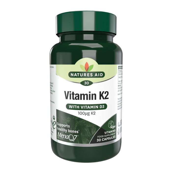 Natures Aid Vitamin K2 with Vitamin D3 100ug K2 30's