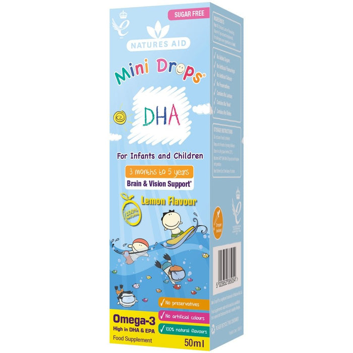Natures Aid Mini Drops DHA for Infants & Children (Omega-3) 50ml