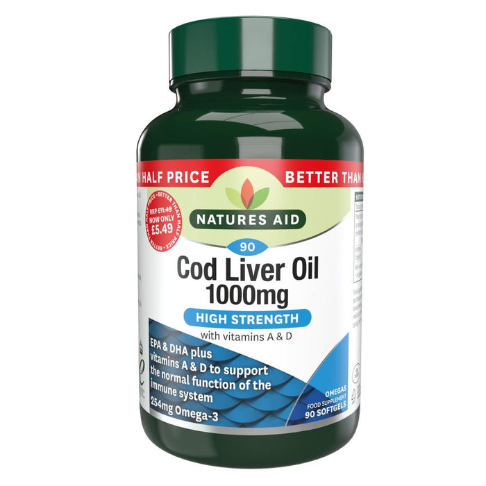 Natures Aid Cod Liver Oil 1000mg 90's