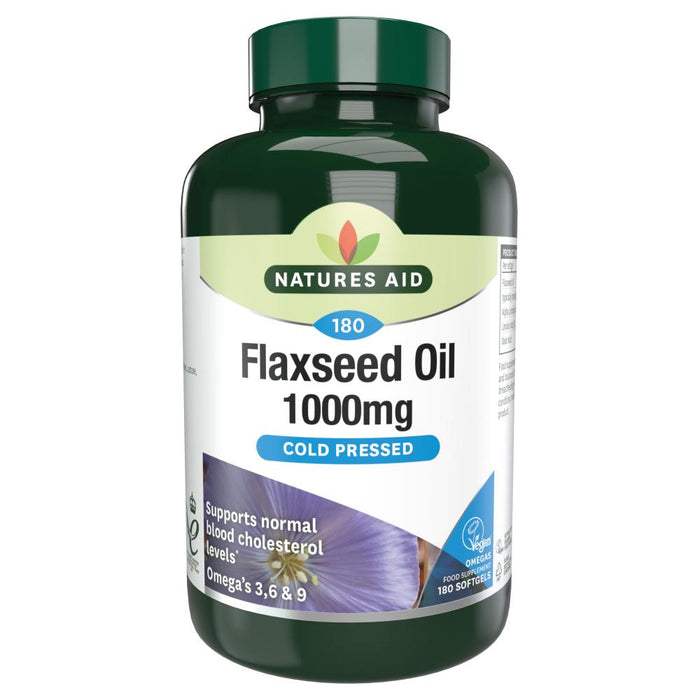 Natures Aid Flaxseed Oil 1000mg Cold Pressed 180's