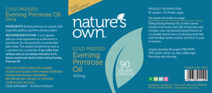Nature's Own Cold Pressed Evening Primrose Oil: GLA 10% 500mg 90's