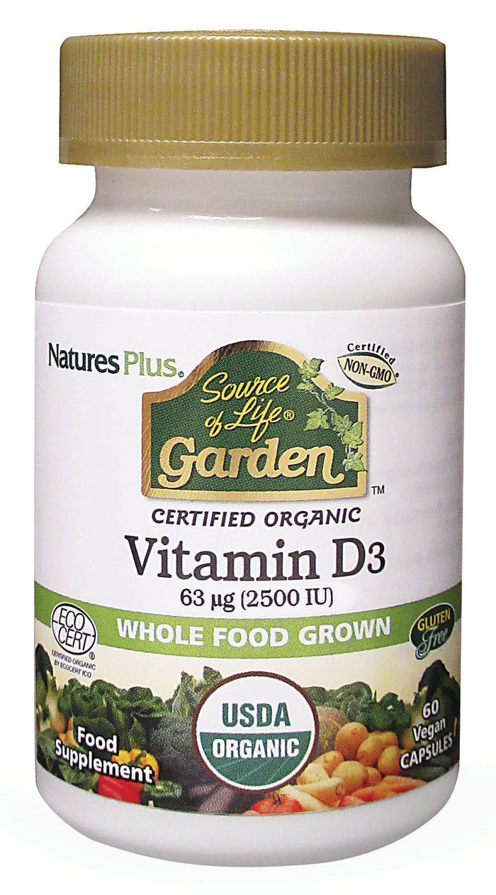 Nature's Plus Source of Life Garden Certified Organic Vitamin D3 2500iu 60's