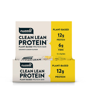 Nuzest Clean Lean Protein Plant-Based Protein Bar Coconut & Lemon Flavour 12x55g Bars (CASE)