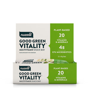 Nuzest Good Green Vitality Multivitamin Snack Bar 12x40g Bars (CASE)
