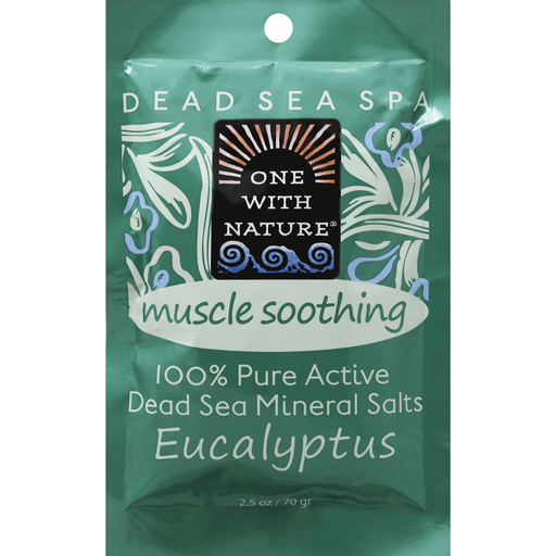 One with Nature Muscle Soothing 100% Pure Active Dead Sea Mineral Salts Eucalyptus 70g