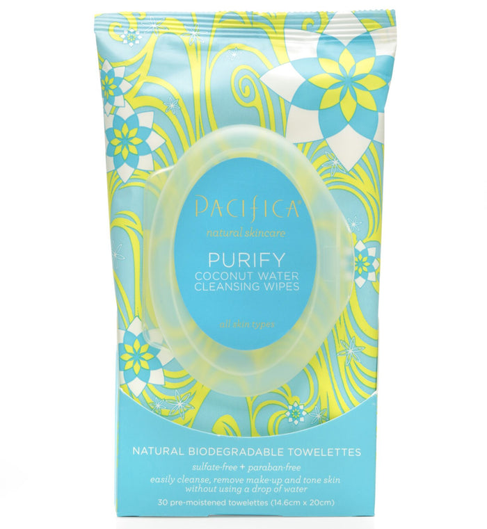 Pacifica Purify Coconut Water Cleansing Wipes 30's