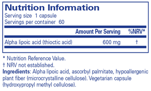 alpha lipoic acid 600mg 60s