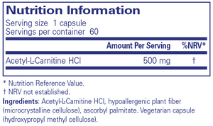 acetyl l carnitine 500mg 60s 1