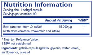 Pure Encapsulations Beta Carotene (with mixed carotenoids) 90's